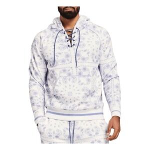 SER.O.YA Foster Bandana Paisley Seashell Print Hoodie‎ Sweatshirt Lace-Up M